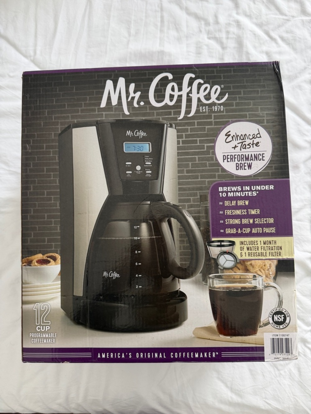 Mr. Coffee 12-Cup Digital Coffee Maker in Black & Silver